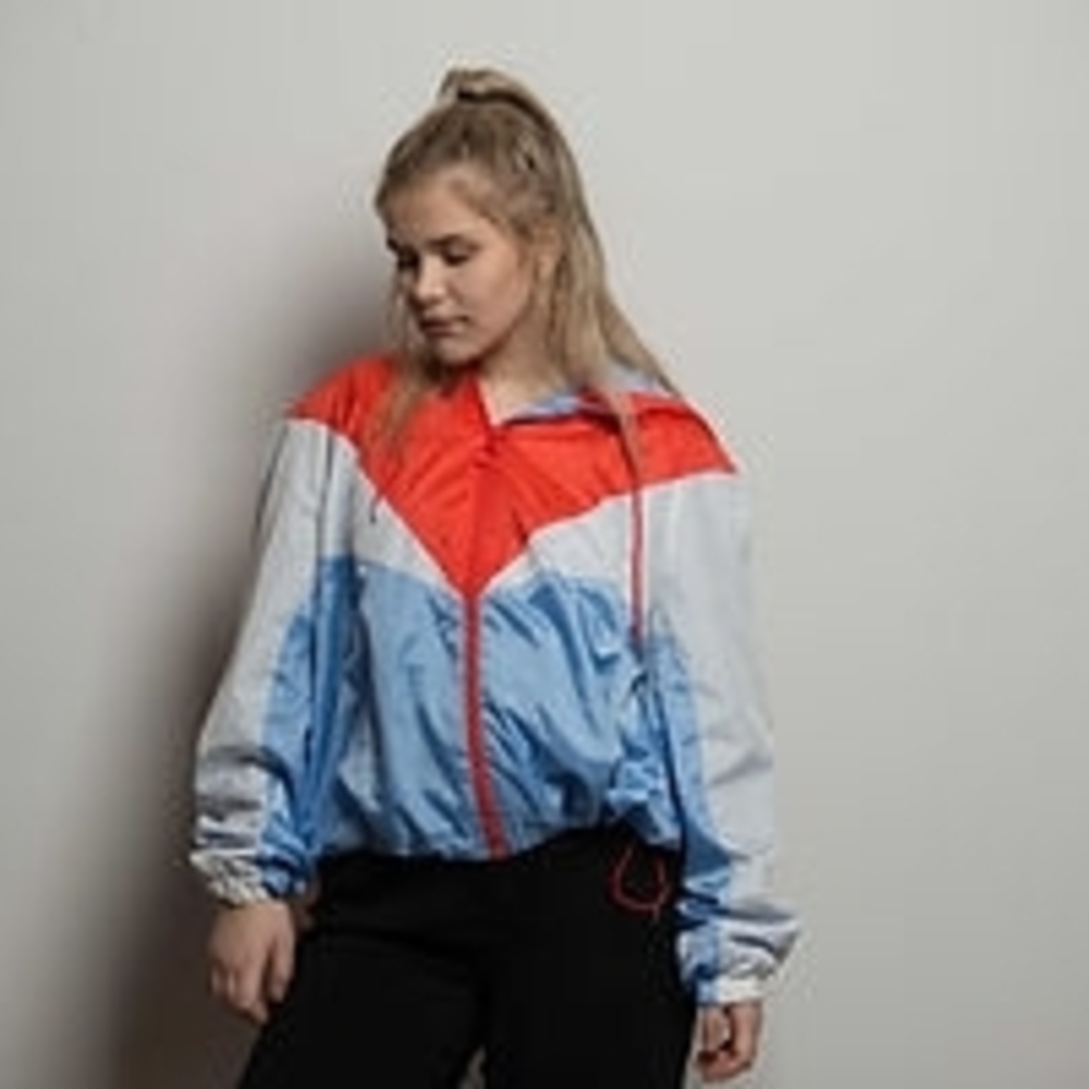 Divided Red and Blue Bomber Jacket